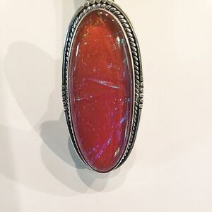 Australian fire opal ring. 925 sterling size 6